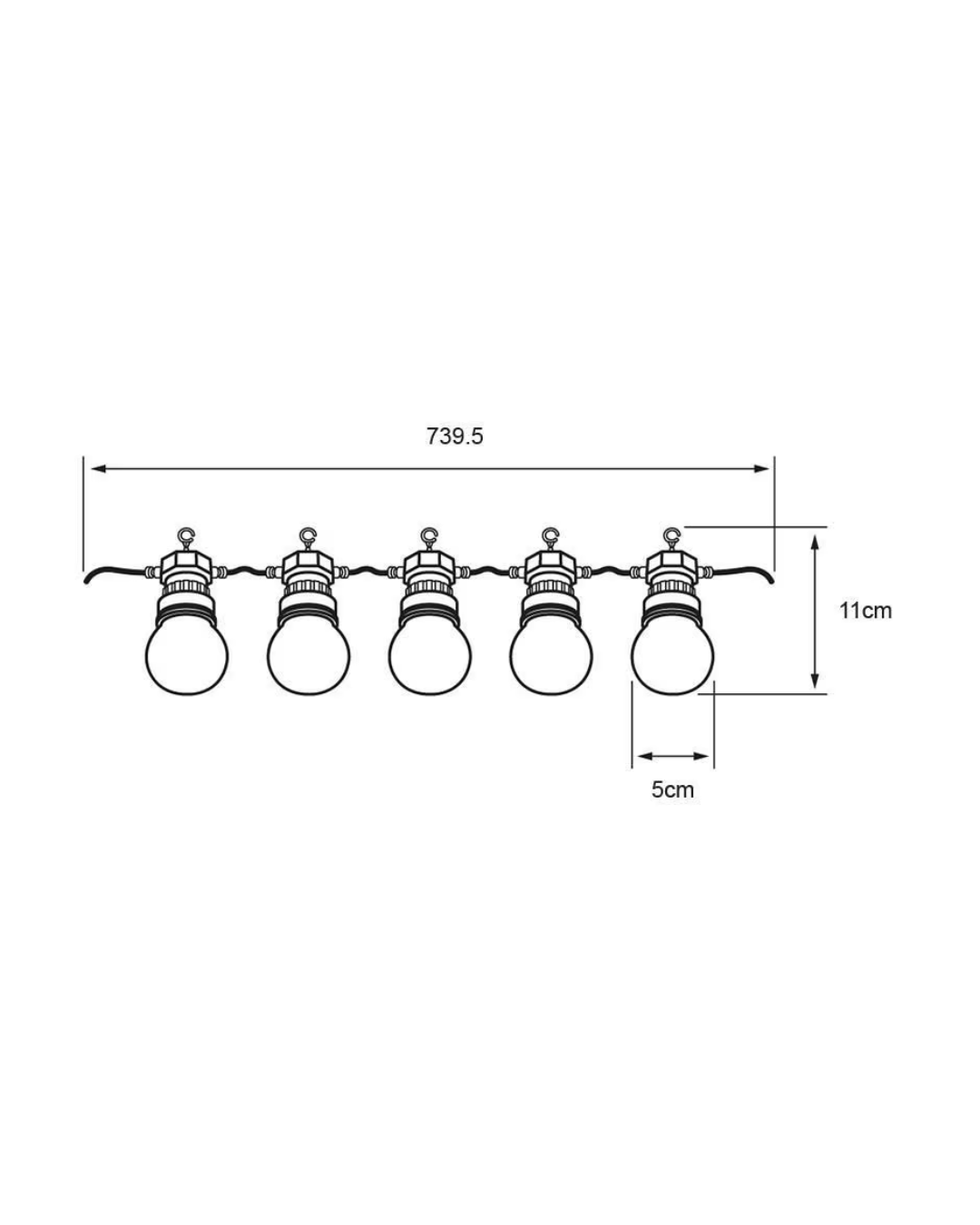 Guirnalda Light Garland Smart Led IP44 con 10 focos RGB 7.4MTS - Tecnolite connect